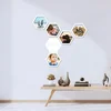 Hexagonální dřevěné fotorámečky s textem Rodina