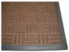 Hnědá vstupní čistící rohož s cik-cak vzorem 80x120 cm