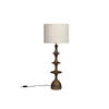 Hnědo-krémová stolní lampa s textilním stínidlem 90 cm Cath