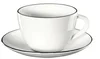 Hrníček s podšálkem 210 ml – A Table Noir ASA Selection, bílý