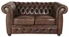 Indická dvoumístná Chesterfield Liverpool z pravé hovězí kůže