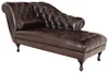 Indická kožená lenoška Chesterfield Delano