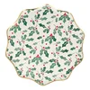 Jednorázové papírové tácky Holly Pattern, sada 8 ks