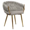 Jídelní křeslo DEILA Velvet Taupe s chromem