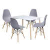 Jídelní set FARUK: stůl 120 × 80 cm + 4 židle, bílý/šedý