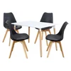 Jídelní SET FARUK: stůl 120×80 cm a 4 židle TALES – bílá/černá