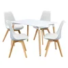 Jídelní set FARUK: stůl 120×80 cm a 4 židle TALES, bílý
