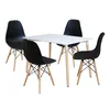 Jídelní set FARUK – stůl 120x80 cm + 4 židle, bílá/černá
