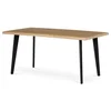 Jídelní stůl 160×90 cm, divoký dub, černé kovové nohy