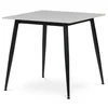 Jídelní stůl BELZANZAN 80x80 cm – bílý mramor, černé kovové nohy