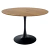 Jídelní stůl kulatý 110 cm dub/černá REVENTON NEW