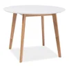 Jídelní stůl MOSSO II – kulatý, dub a bílá