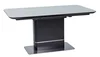 Jídelní stůl PALLAS rozkládací, černá matná / šedý mramor