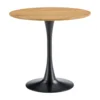 Jídelní stůl Reventon New – kulatý, dub/černá, Ø80 cm
