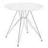 Jídelní stůl RONDY NEW 80 cm – bílá HG, MDF/chrom