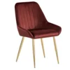 Jídelní židle PERLIA Velvet bordó – zlatý chrom