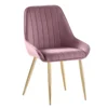 Jídelní židle PERLIA Velvet – růžová, chrom/zlatá