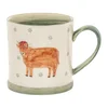 Kameninový hrnek 225 ml Cow, zeleno-béžový