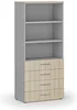 Kancelářská skříň PRIMO Gray s zásuvkami 800x420x1781 mm