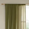 Khaki záclona Zofia Broderie Anglaise 140x229 cm