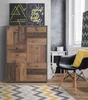 Komoda ROEL 6D – beton tmavě šedý / old wood vintage