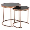 Konferenční stolky MORINO – set 2 ks, rose gold chrom, růžová a černá