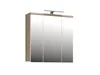 Koupelnová horní skříňka s LED osvětlením, dub sonoma/bílý lesk, 68,6 × 68,1 × 20 cm (5 let záruka)