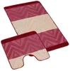 Koupelnová sada předložek Chevron Burgundy 60x100 a 60x50 cm