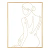 Kovová nástěnná dekorace Gold Woman 60x80 cm