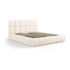 Krémová čalouněná postel s úložným prostorem 160x200 cm