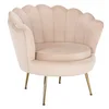Křeslo Art Deco Béžová Velvet se zlatým chromem – NOBLIN