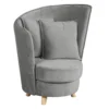 Křeslo Art Deco ROUND Velvet, dubové nohy