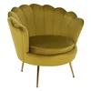 Křeslo Art-deco s velvet potahem a zlatými nohami