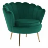 Křeslo Art Deco Velvet Emerald – zlaté chromové nohy