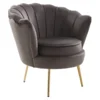 Křeslo Art Deco Velvet se zlatým chromem