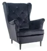 Křeslo LADY Velvet černá / wenge