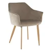 Křeslo ODOVEL – taupe velvet, bukový rám
