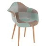 Křeslo patchwork mentol/hnědá – KADIR NEW TYP 5