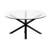 Kulatý černý konferenční stolek s skleněnou deskou 82 cm Argo