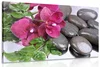 Květoucí orchidej a wellness kameny – originální umělecký obraz