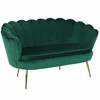 Lavice Art-deco se smaragdovou Velvet a zlatým chromem – NOBLIN