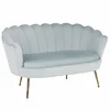 Lavice NOBLIN Art Deco Velvet šedomodrá, zlatý chrom