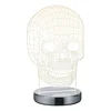 LED stolní lampa Skull Trio stříbrná