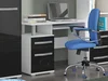 LEHUA 1D1S PC stůl s výsuvem pod klávesnici, bílá/černý lesk, 5 let záruka