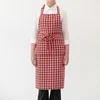 Lněná zástěra Red Gingham
