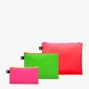 LOQI Neon zip kapsičky – sada 3 ks (tmavě oranžová, zelená, růžová)