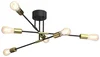 Luminex Lustr na tyči FLAME 6xE27/60W/230V černá/zlatá