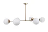 Lustr CENGAR 6xE27, 100×48 cm, žlutá/bílá