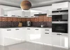 Luxusní Kuchyňská Linka Belini 420 cm ve Vysoce Lesklé Bílé s Pracovní Deskou Uniqagrande
