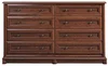 MAHARASH komoda 8 zásuvek kaštan – 90,5 × 153,5 × 45 cm, záruka 5 let
